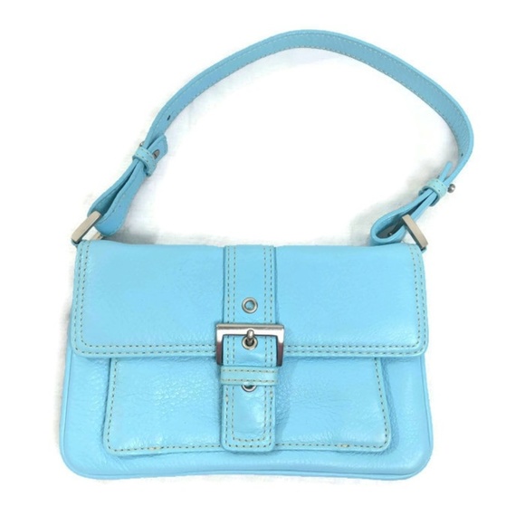 Talbots Handbags - Talbots Leather Purse Handbag Clutch Blue Small